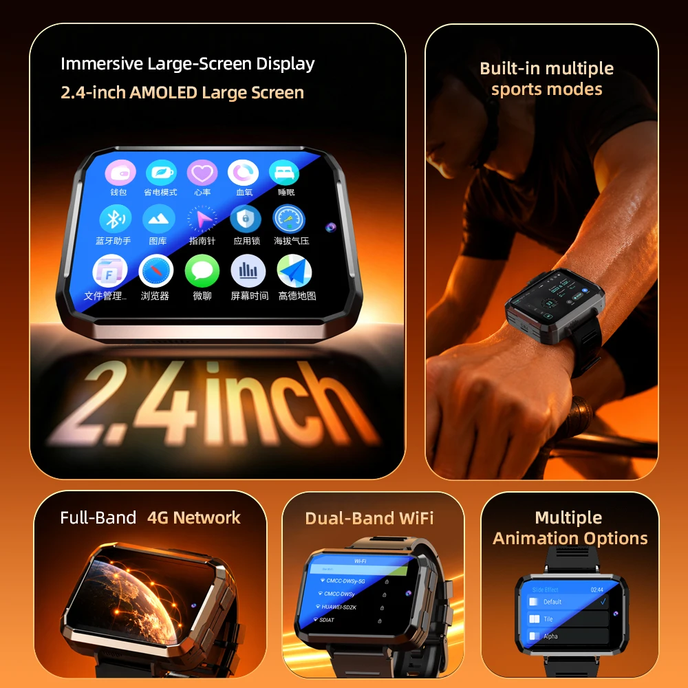 Flagship JT9 4G Smart Watch Android 10 2.4