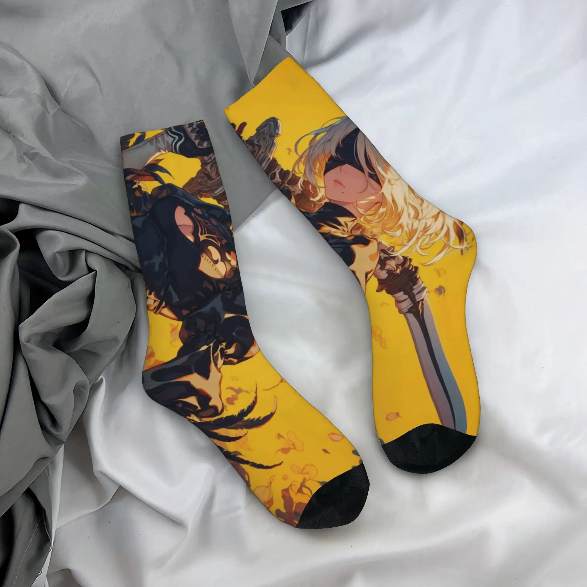 Nier Automatas  Socks  Gothic Stockings Autumn Anti Slip Men Socks Breathable Design Running Sports Socks