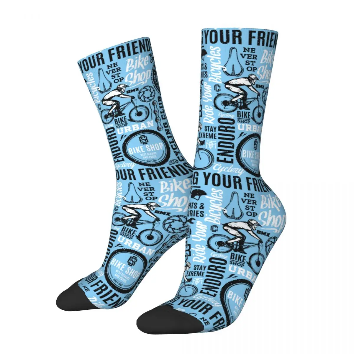 Novelty Unisex Socks Retro Styled Bicycle Bike Mountain Stuff Comfortable Bmx Road Biking Socks Spring Autumn Winter Best Gifts