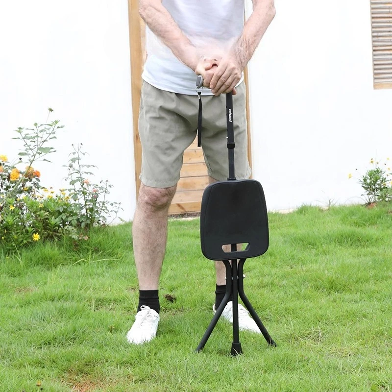 

Folding Walking Stick with Seat for Seniors &Adults Adjustable Crutch Chair 300 Lbs Capacity Portable Walkers for Elderly People
