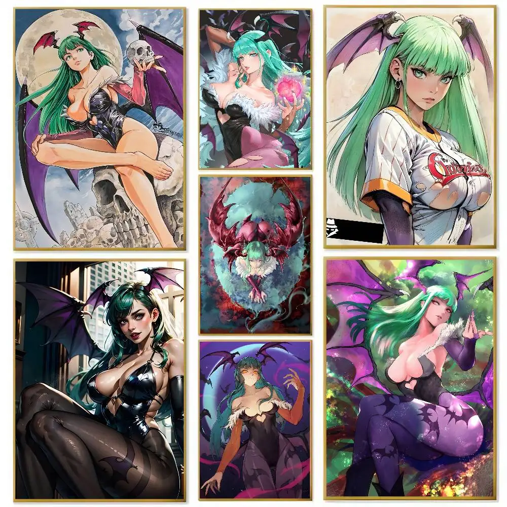 Póster de Anime d-darkstalkers m-morrigan, papel impreso para el hogar, sala de estar, dormitorio, entrada, Bar, cafetería, decoración de pintura artística
