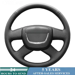 Car Steering Wheel Cover Leather Braid For Skoda Octavia Superb 2012 Fabia Skoda Octavia a 5 a5 2012 2013 Yeti 2009-2013