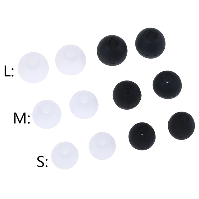 6 Pairs Universal Silicone Rubber Earplug Ear Pads Set - In-ear Earphone Headphone Replacement Earbud Cushion Sizes S M L