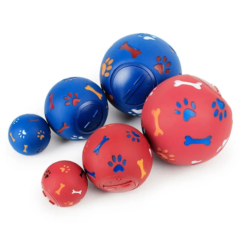 7.5/11/14cm Pet Ball Toys for Small Large Dogs Natural Rubber Chew Dispenser Leakage Food Play Ball Dog Teething Training Toy