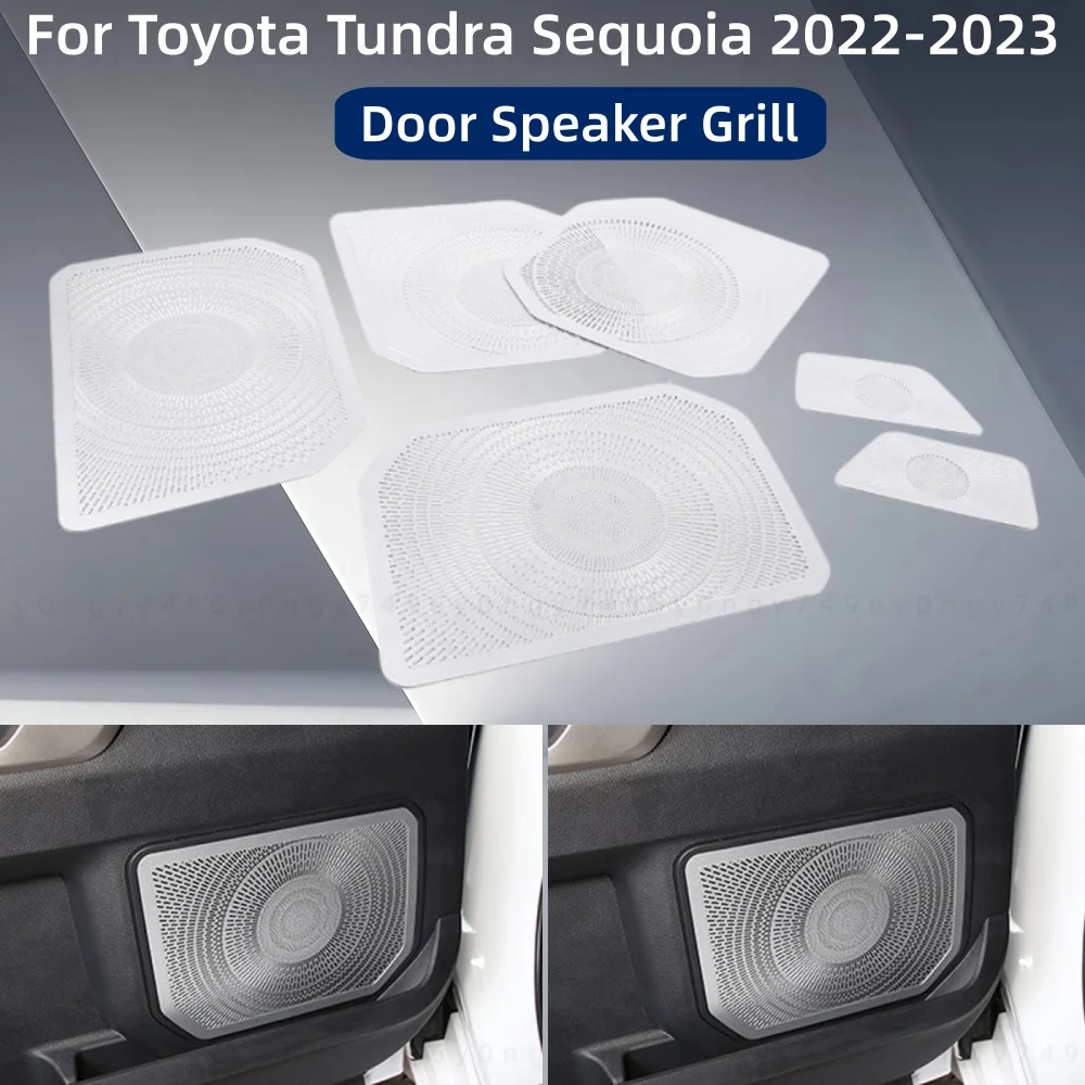 

Наклейки для обновления автомобиля, Стайлинг, дверной динамик, гриль для Toyota Tundra Sequoia 2022 2023, модификация, украшения, аксессуары