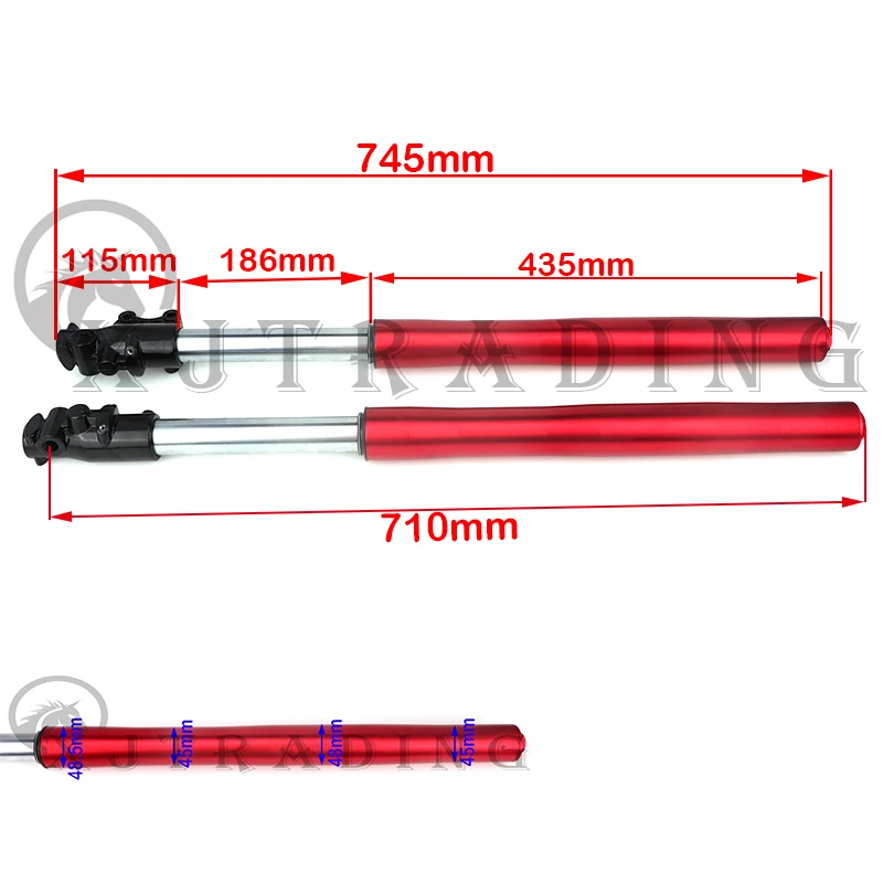 Motorcycle 735mm Upside Down Front Shock Absorber Fork Hydraulic Suspension for Apollo Kawasaki Motocross Dirt Pit Bike Parts