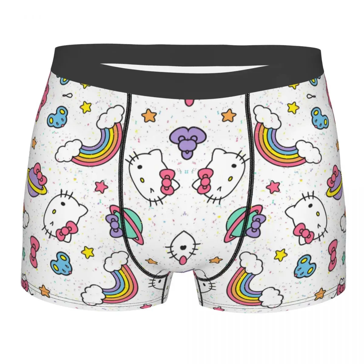 

Customized Hello Kitty Underwear Men Printed Classical Printing Cute KT Cat Boxer Briefs Shorts Panties Breathable Underpants