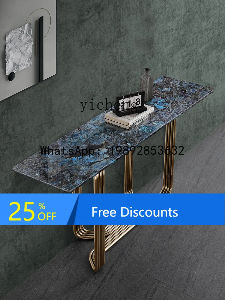 

AA marble entrance table modern simple entry stainless table against the wall entrance table
