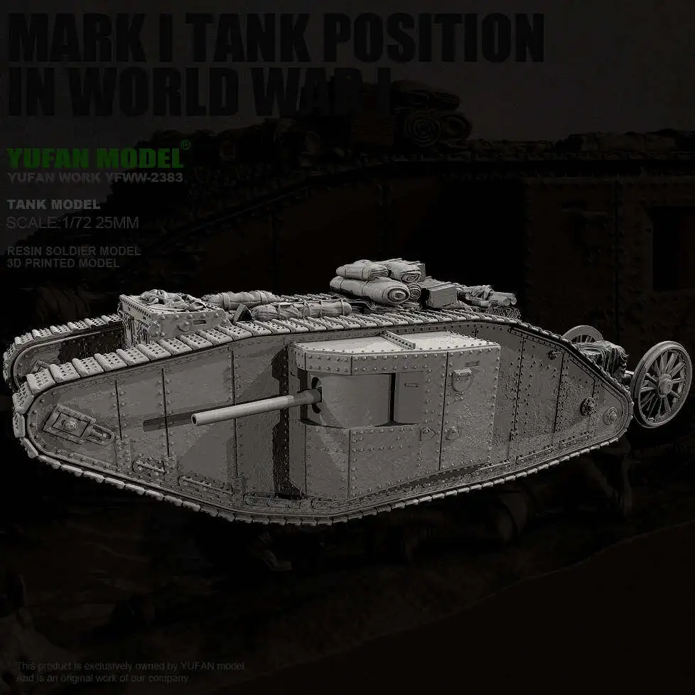 1/72 Tank Resin Kit Colorless self-assembly YFWW-2383/3D