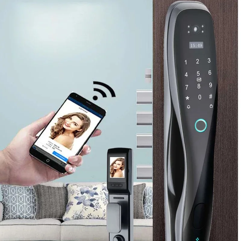 High Security Automatic Wifi Lock Camera Wifi Door Lock Fingerprint Smart Wifi Door Lock