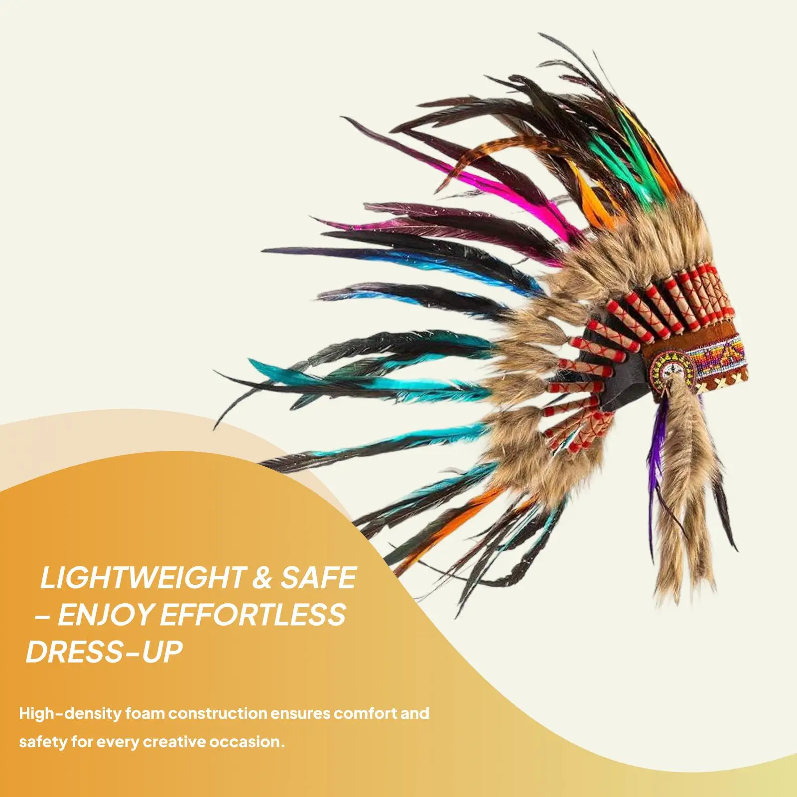 インドネイティブ頭飾り髪飾りダンスショー男性女性ファンシードレス羽頭飾りコスプレ帽子ドレスアップアクセサリー