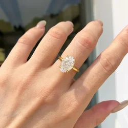 European and American INS Style Wedding High Luxury Oval Women Ring Anillos Fashion High-end Versatile Design Fashion Jewelry