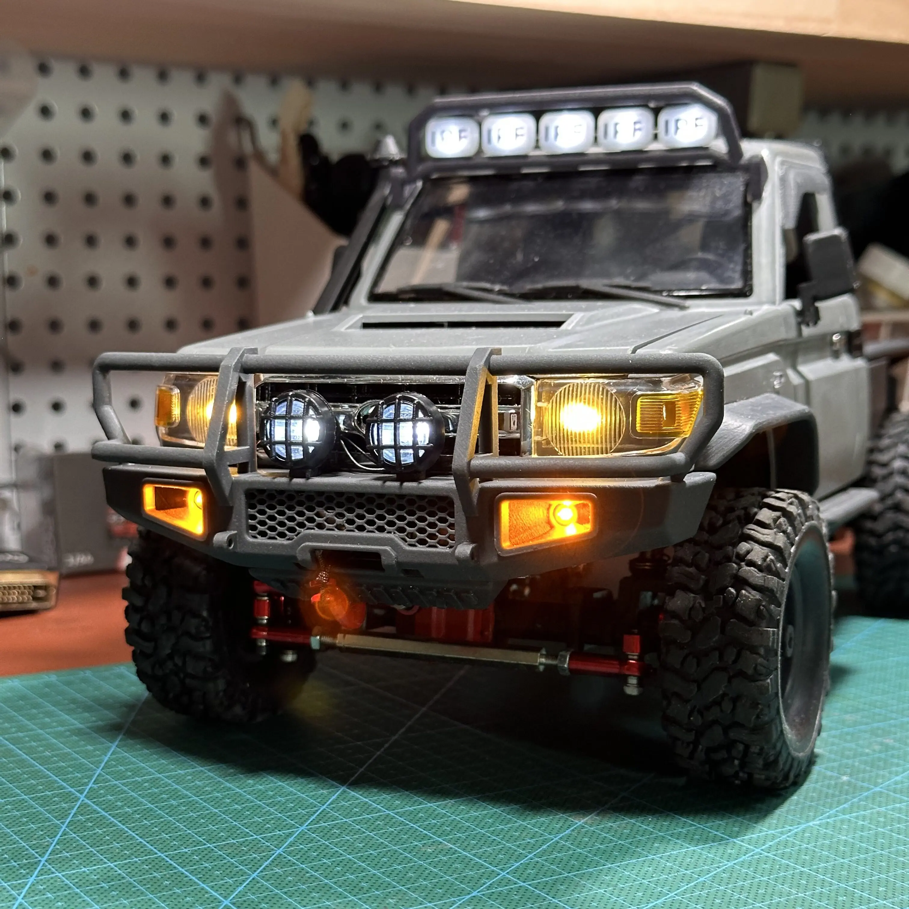 MN ARB Style Front Bumper With LED Lights Tow Hook For MN-82 RC Off Road Crawler Upgrade Modified Truck Accessory RC Hobby Parts - view 5