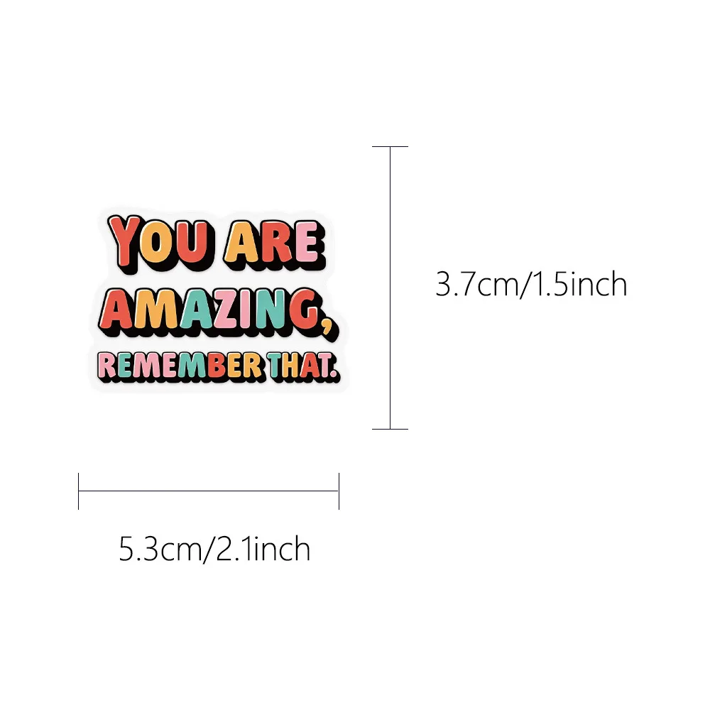 50pcs Inspirational Quote Stickers, Colorful English Motivational Positive Waterproof Decals for Notebook Pencil Case Laptop