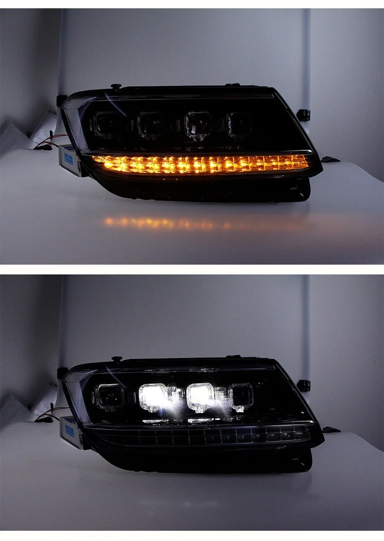 for Volkswagen Tiguan L Headlight Assembly Modifying Daytime Running Lights Flowing Turn signal Lens Headlight