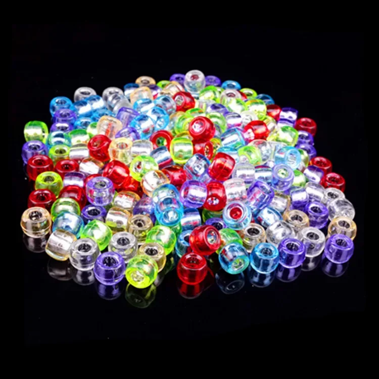 New DIY Bead Wholesale Acrylic Color Beads Silver Heart Beads Large Hole Glass Beads 100pcs Letter Beads kids craft