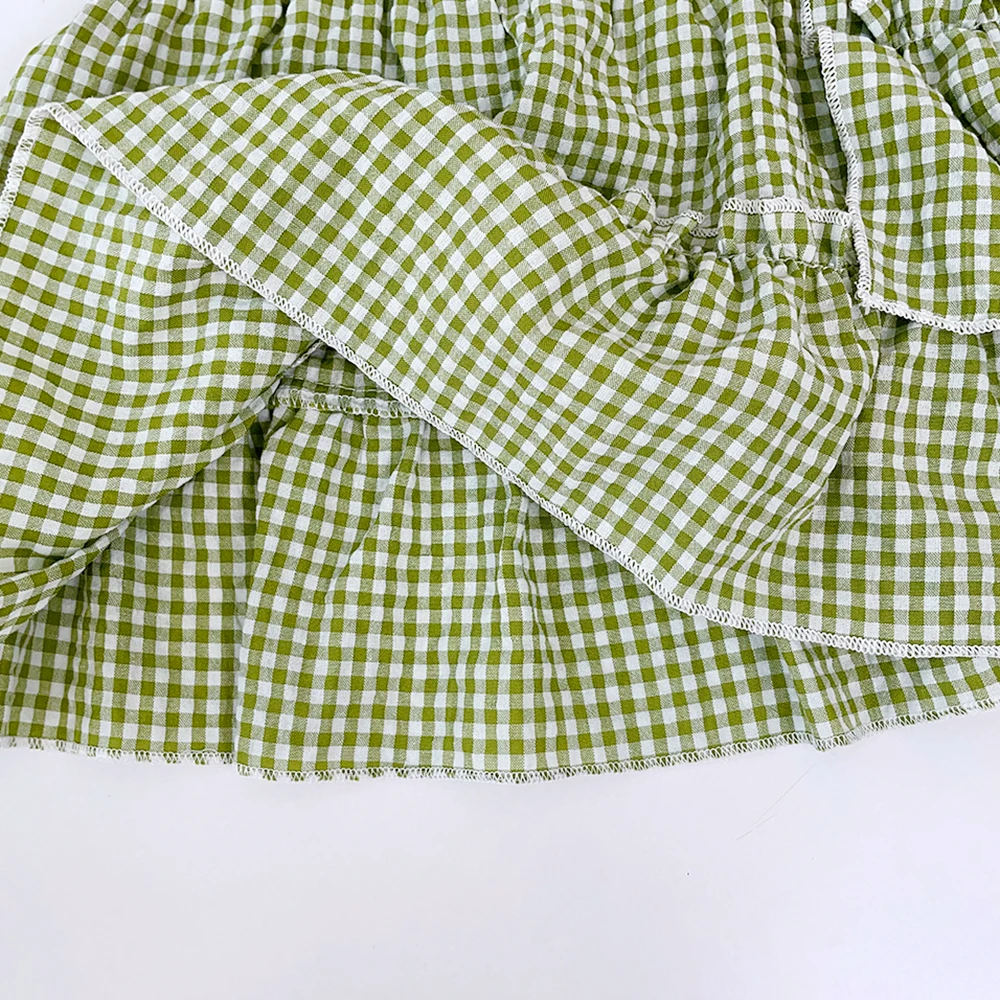 صيف جديد بنات ملابس كاجوال يومية بلا أكمام فحص تانك القمم + السراويل الصلبة 2 قطعة مجموعة 3-7 سنوات الاطفال موضة ملابس لطيف #5