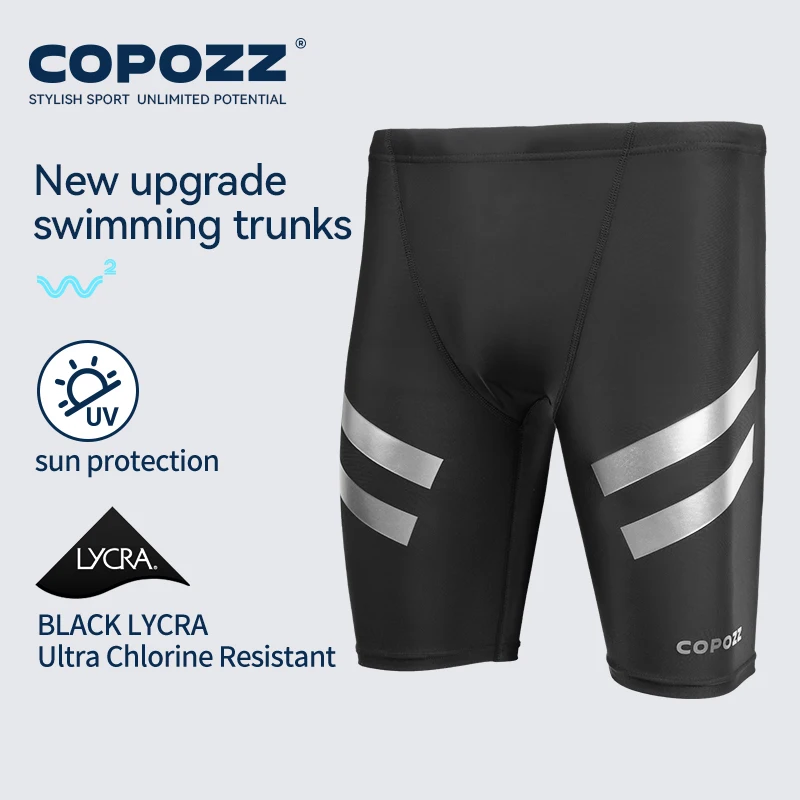 COPOZZ Men\'s Swimming Trunks Swimming Shorts Competition Training Sports Swimwear Breathable Quick Drying Swimsuit Beach Pants