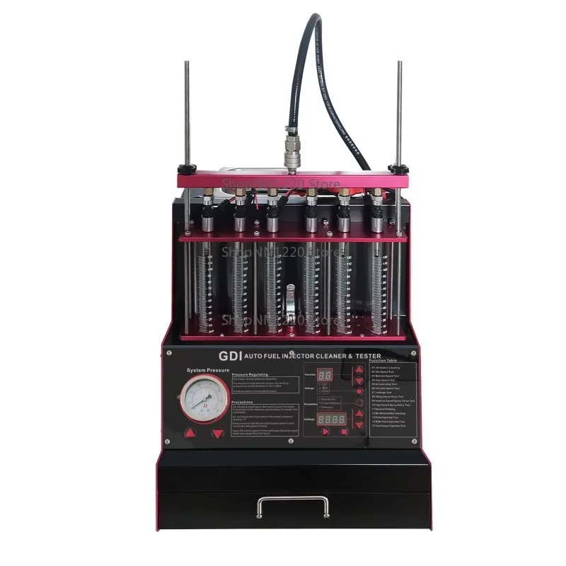 Limpador de injetor ultrassônico 220V GDI Equipamento de cuidado de carro para motores de 6 cilindros Ferramenta de diagnóstico automotivo para manutenção de automóveis