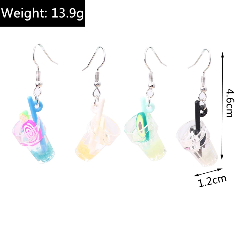 Aihua Earrings Sets Summer Drinks Earrings for Woman Hanging Candy Colors Fruit Juice Ice Cream Goblet Ear Hooks Jewelry Trendy