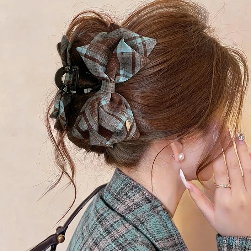 

New Korean Style College Style Pattern Bow Clip Back of Head Hair Clip Hair Accessories