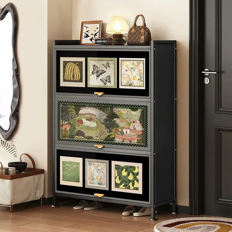 Customizable Scarpiera con accento Cassetto interno Spogliatoi Corridoio Scarpiera stretta Mobili moderni verticali Mobili da sa