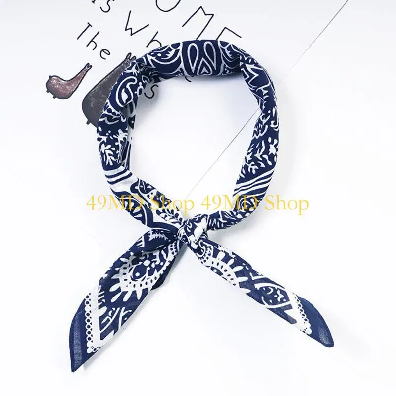 49md 58x58cm نساء كوريا كوتون سكوير باندانا العرقية هندسية بيزلي طباعة الأزهار