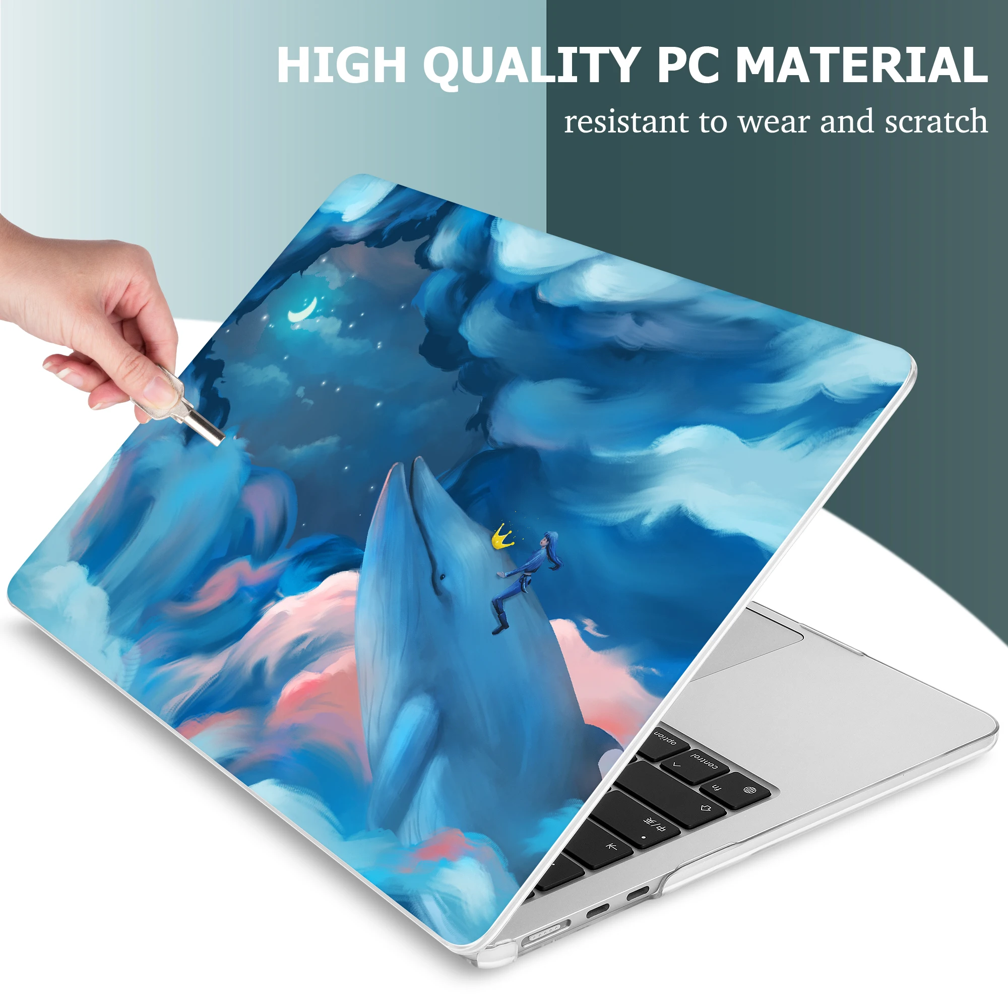 Ocean Whale print hard case for MacBook M3 M2 M1 Air Pro case A2681 A2337 2023 A2338 A2992 A2918 Pro 14 16 13 inch Retina A2251