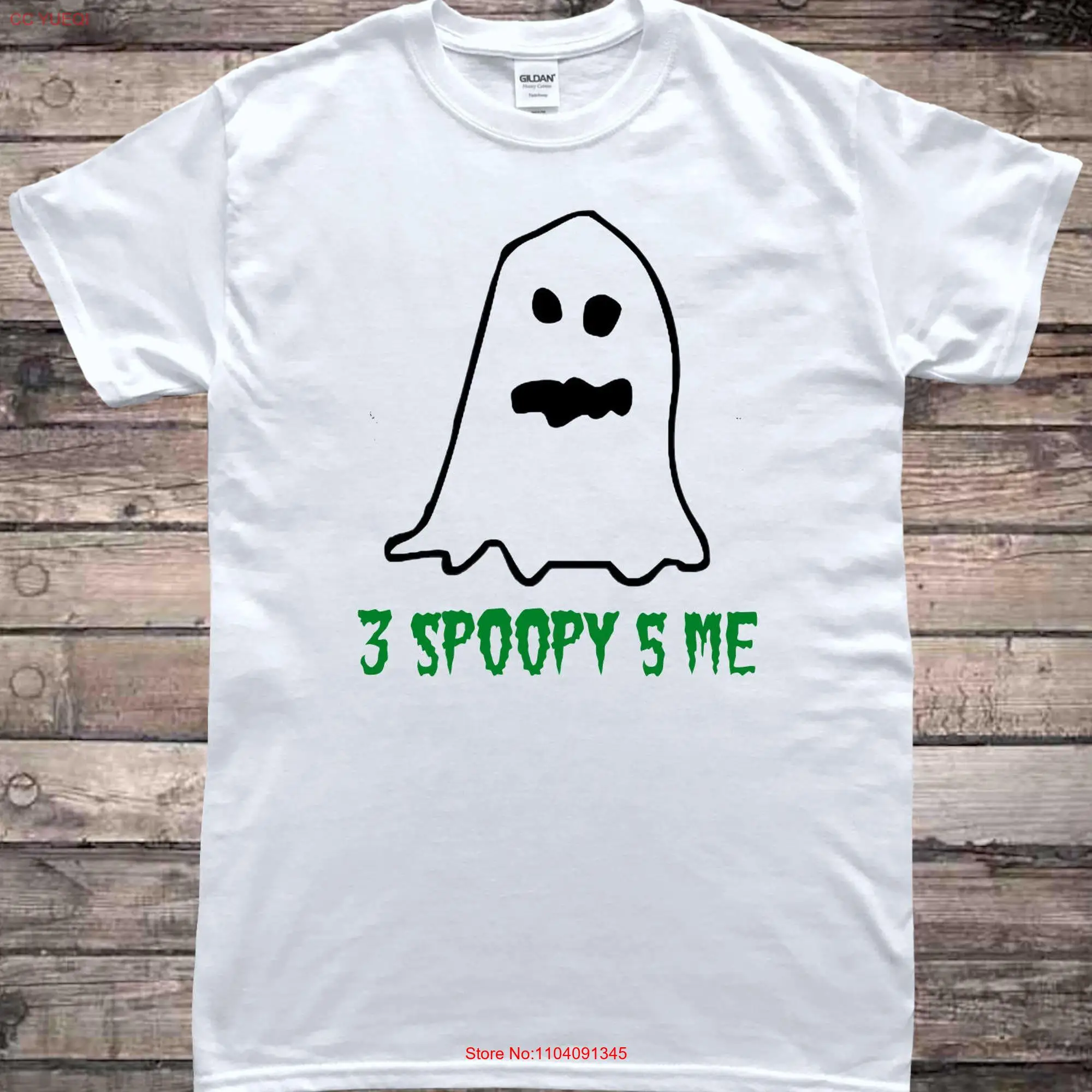 Halloween 3 Spoopy 5 Me Spooky Ghost T Shirt long or short sleeves