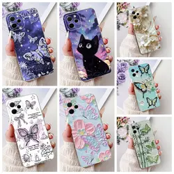 For Huawei Nova Y61 Case Cartoon Floral  Pattern Cover Silicone Soft Phone Case For Huawei Nova Y61 Y62 NovaY61 NovaY62 Bags