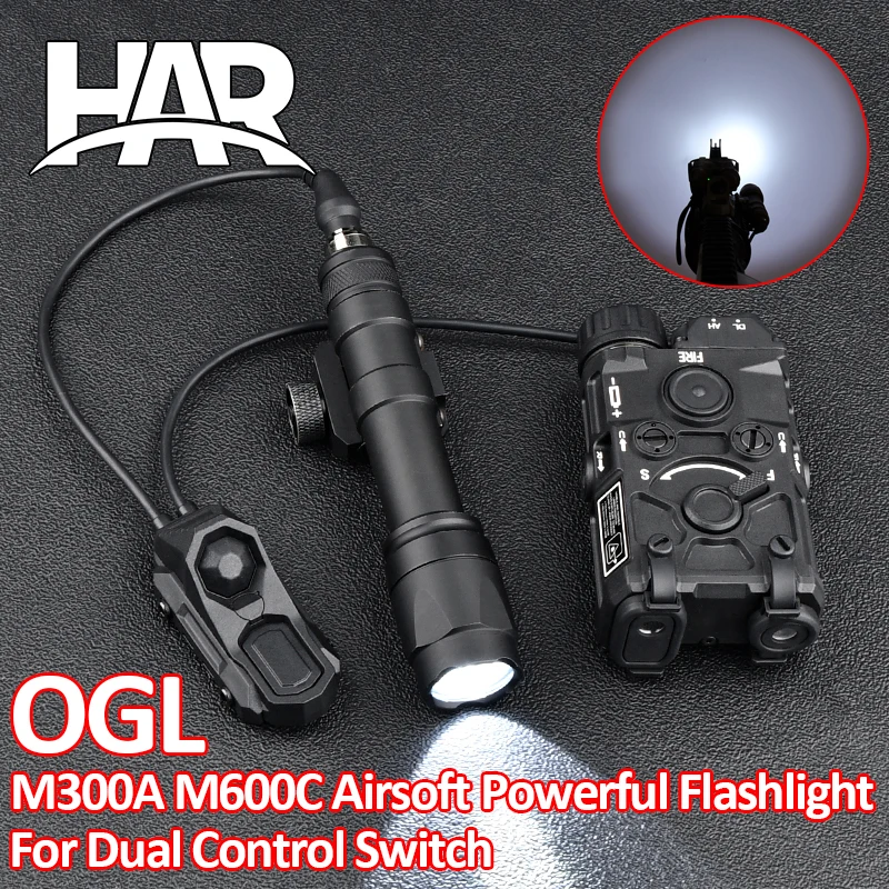 

WADSN Nylon OGL IR Strobe Laser Red Blue Green Tactical M600 M300 Flashlight Weapon Light Dual Function Pressure Switch Hunting