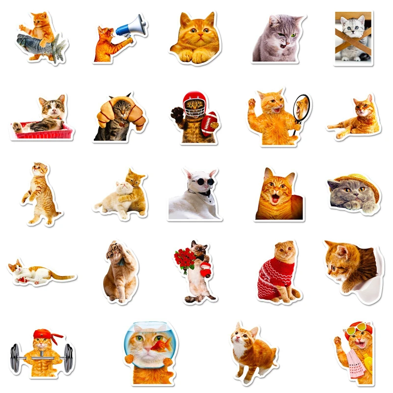 10/30/50 قطعة Kawaii الحب القط PVC ملصق الجمالية للأطفال الكورية الديكور سكرابوكينغ القرطاسية اللوازم المدرسية للأطفال