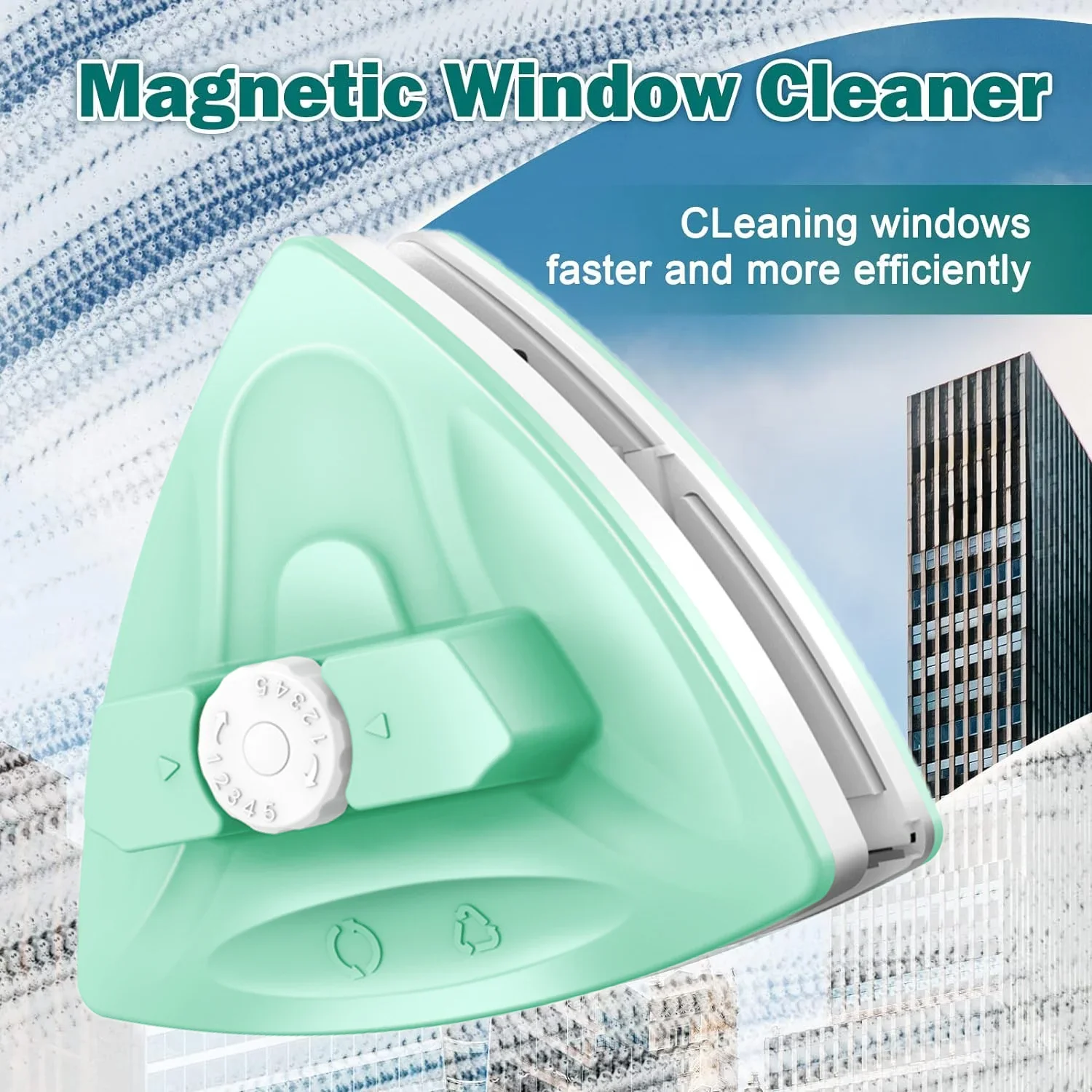 Double Side Magnet Cleaner Brush Adjustable Magnetic Glass Window Cleaning Wiper For for High-Rise Double Glazing Cleaning Tools