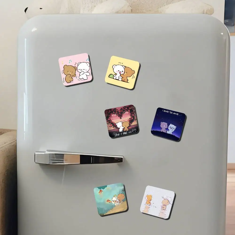 Cartoon M-Milk And M-Mocha Refrigerator Magnets Cute Cartoon Magnetic Personality Decorations Creative Gifts