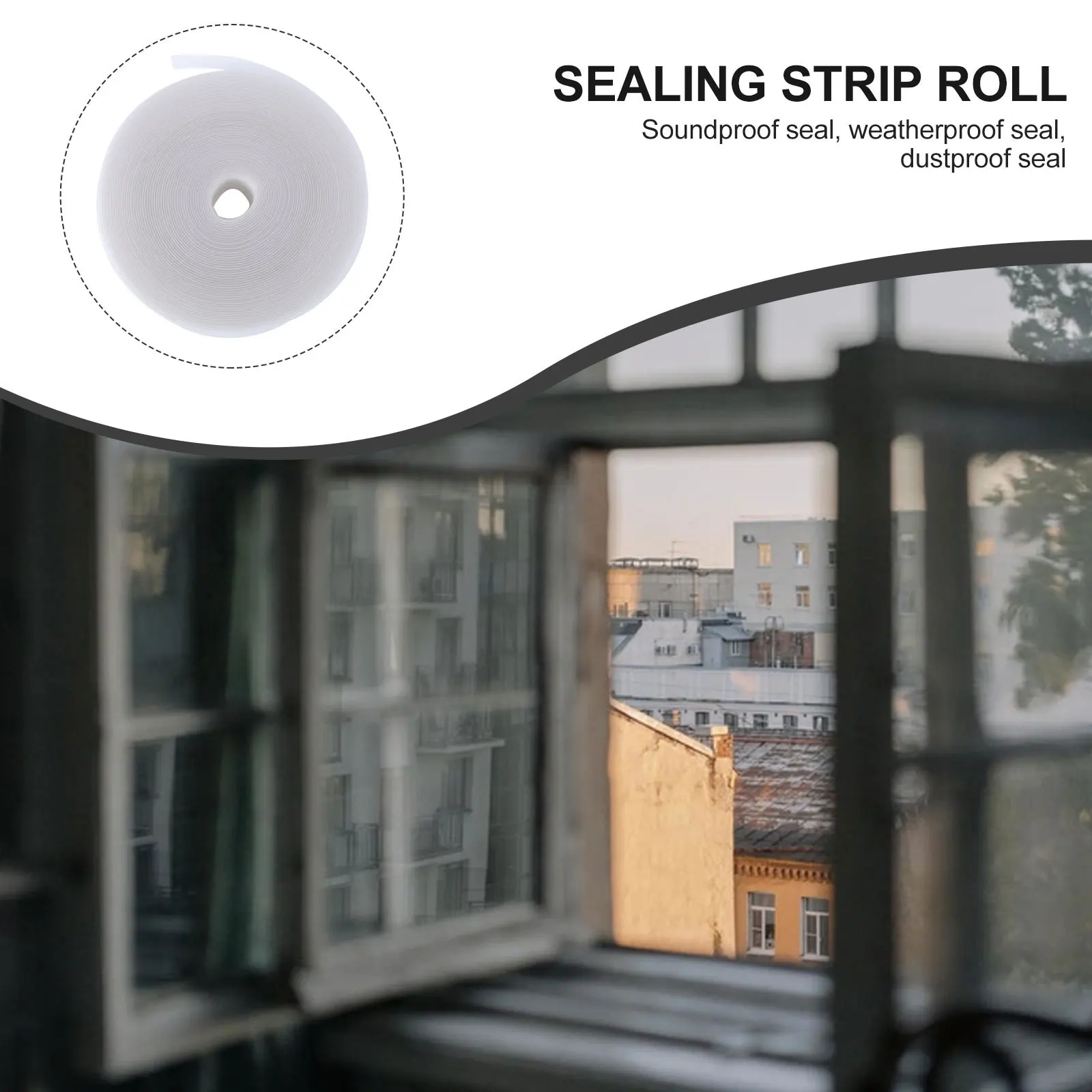 

1 Roll Sealing Strip Sound Insulation Weatherproof Translucent 35mm for Doors Windows Cabinets Wardrobes Shower Room Adhesive