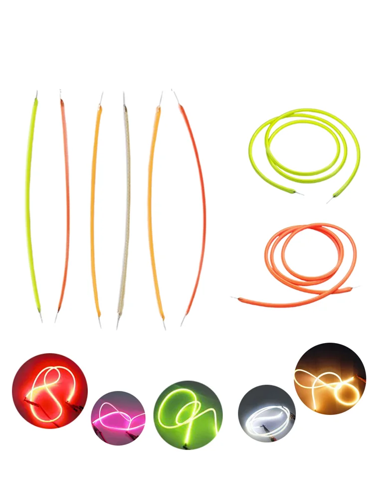 Ampoule Edison Flexible à Filament LED, pièces de lampe, Diode DC3V 38 60 95 80 130 145 185 200 255 300 460mm, éclairage de décoration Flexible pour bricolage