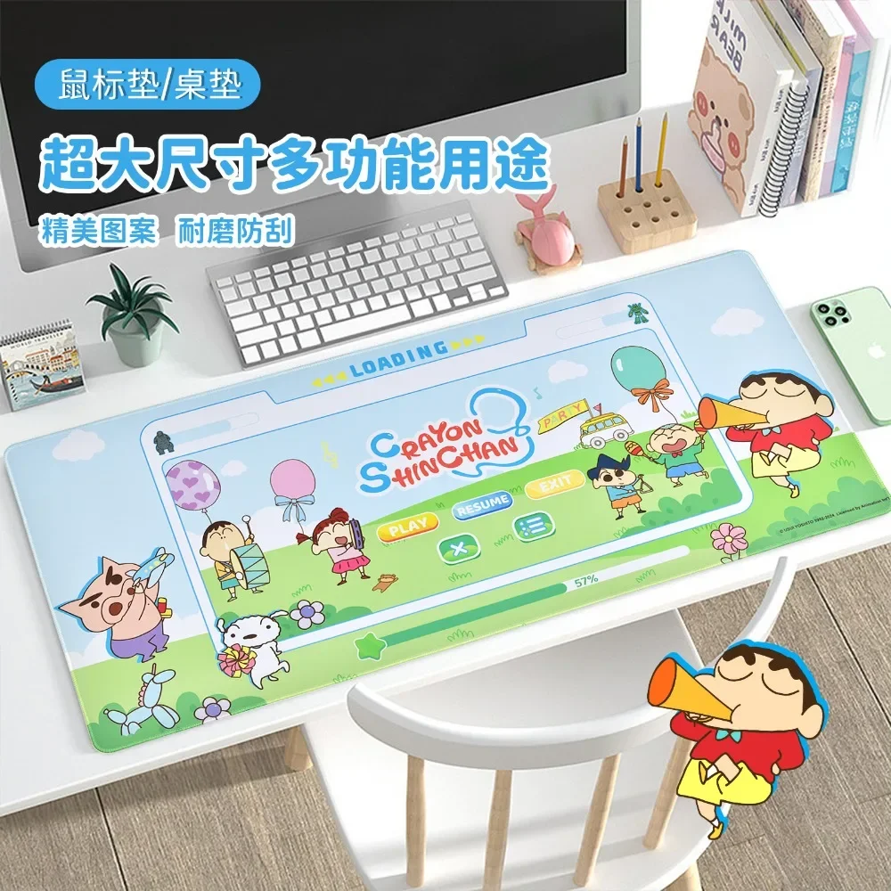 Kawaii Crayon Shinchan Mouse Pad Cartoon Anime Shin-chan Leveling Game Desk Mat Office Learning Non-slip E-sports Game Mouse Pad