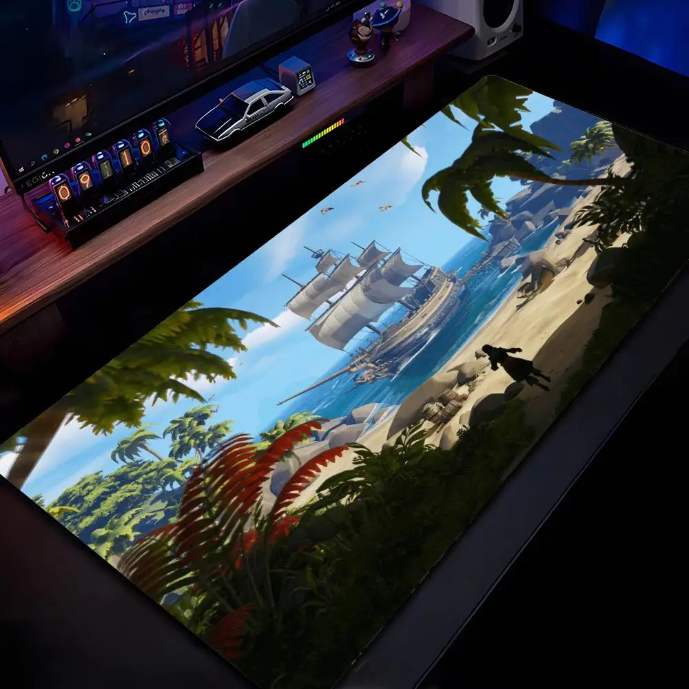 Sea Of Thieves Mauspad, HD-Druck, Computer-Gamer, Rastkante, rutschfestes Mauspad, XXL90 x 40 cm, Tastatur, PC-Schreibtischunterlage