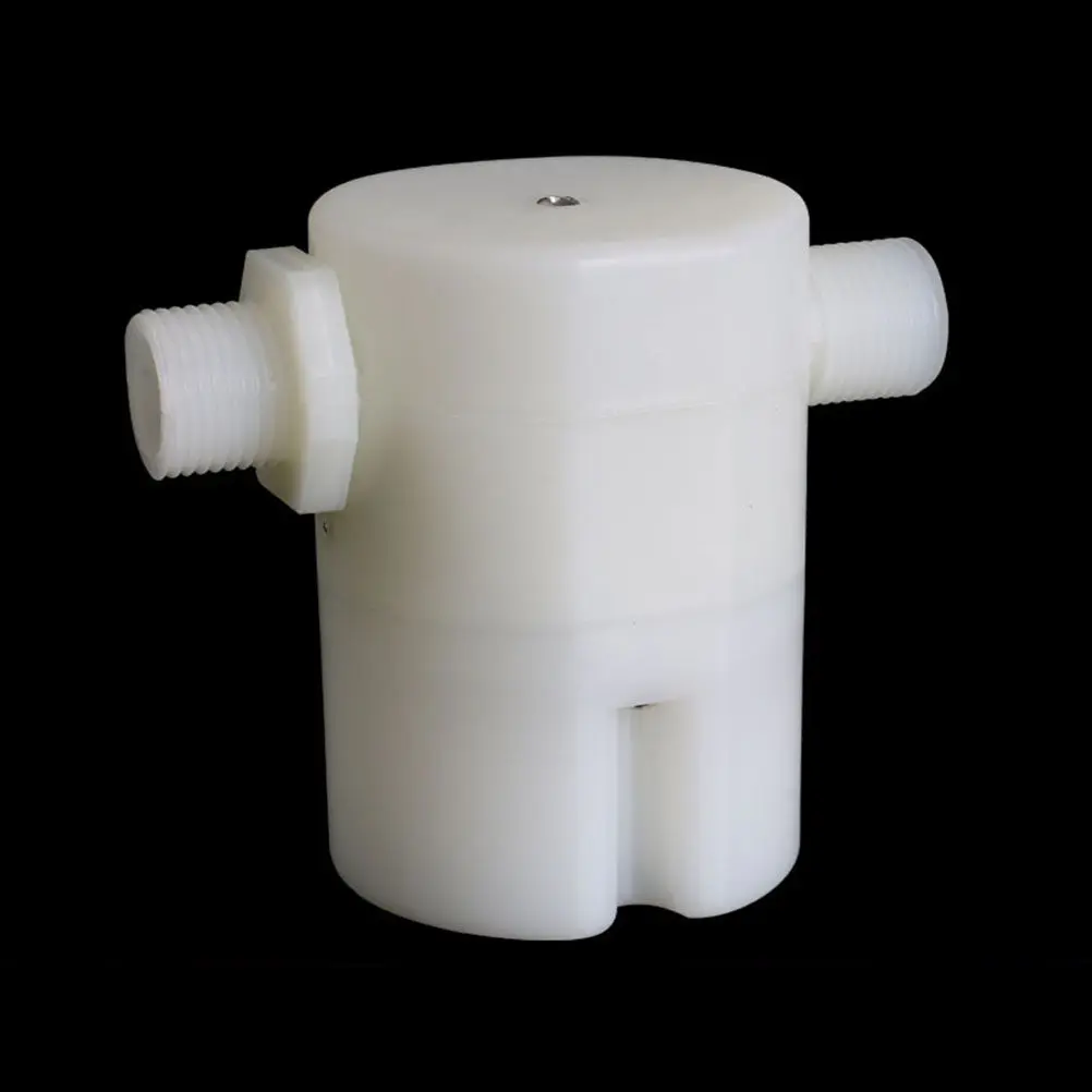 Side Inlet Float Valve Floating Ball Water Level Control Automatic Valve for Solar Water Tank Tower Pool White Durable Plastic