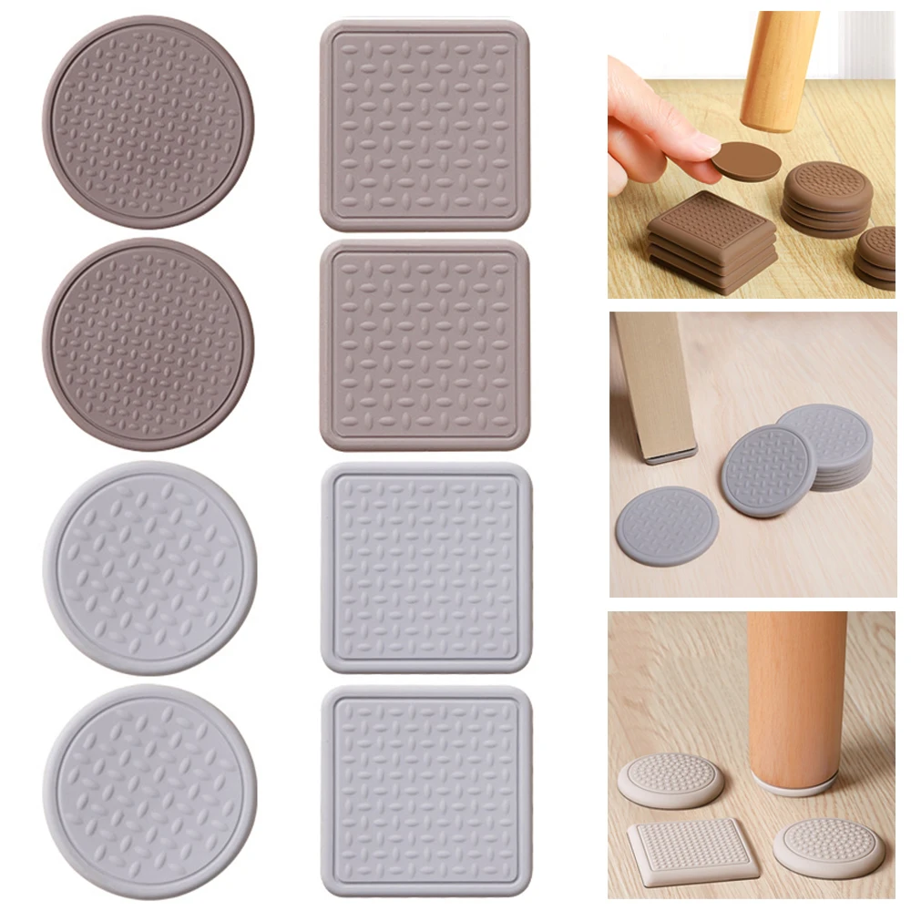 8PCS Home Self-Adhesive Silicone Floor Protector Chair Feet Cover Sofa Furniture Leg Pad