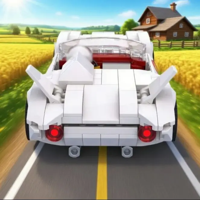 

378 шт. MOC City Speed Racer MACH 5 строительных блоков, белая классическая модель спортивного автомобиля, игрушки в подарок для взрослых и детей, подарок для любителей автомобилей