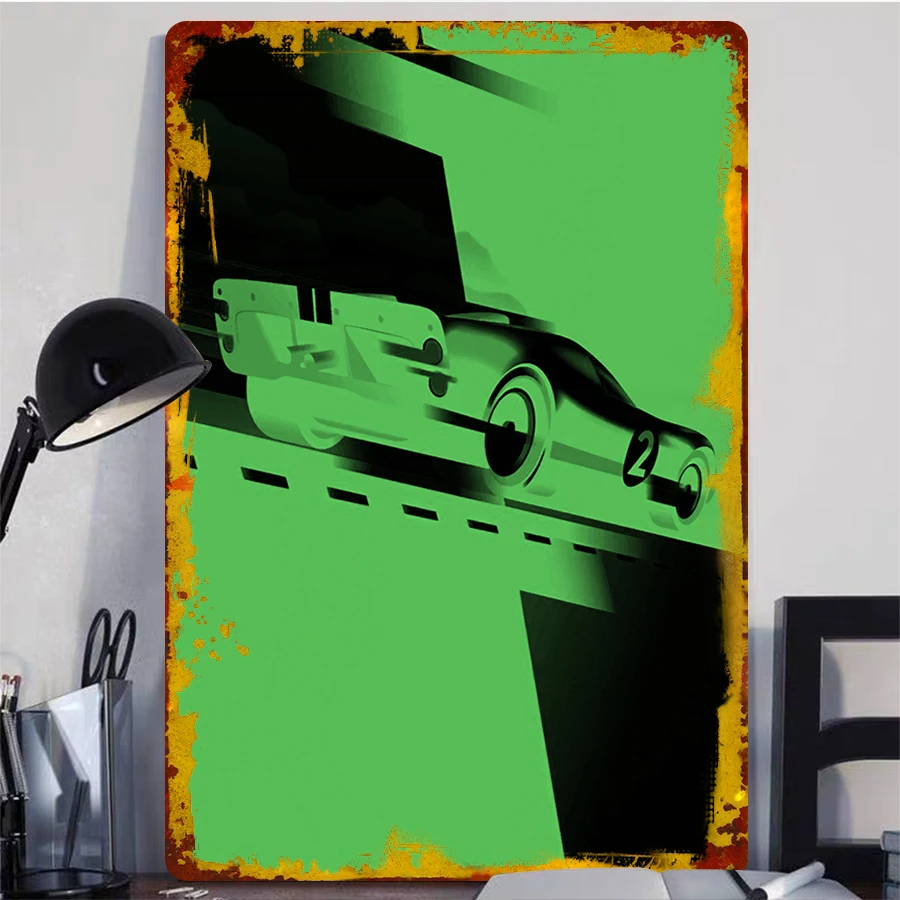 Mercedes 190 Evo Rally Car Metal Wall Art Vintage Automotive Decor for Garage Man Cave