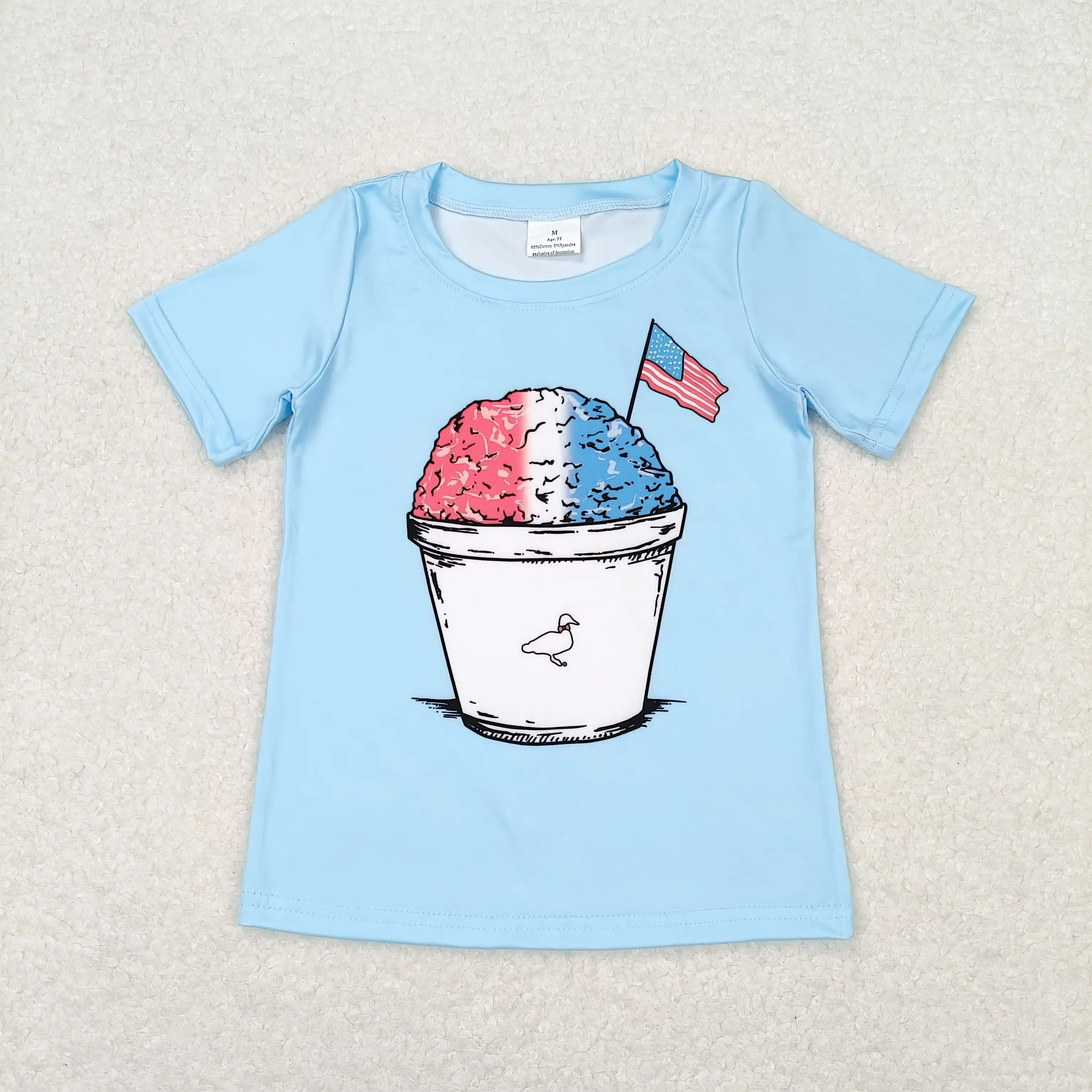 

z912-10 BT0648 Wholesale New arrival baby boys clothes National Day Flag Blue Short Sleeve Top For Summer Boutique boys t-shirts