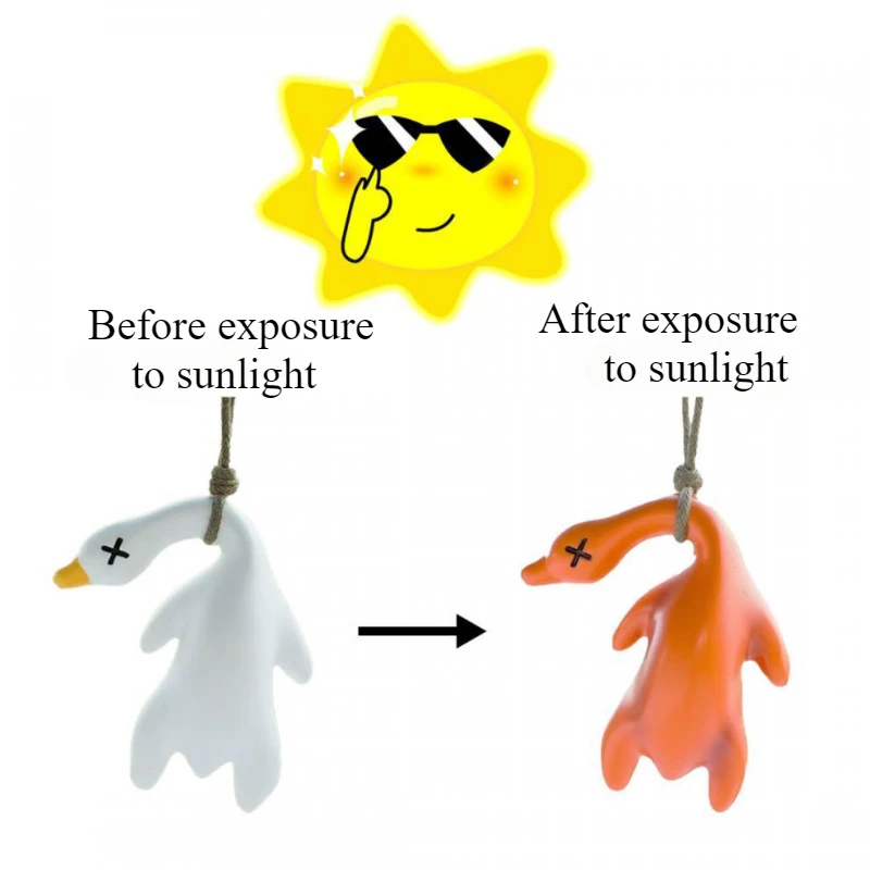 

1-5Pcs Creative UV Color-changing Roast Duck Pendants Toy Swing Duck Pendants Funny Rearview Mirror Car Ornaments Toy Gifts