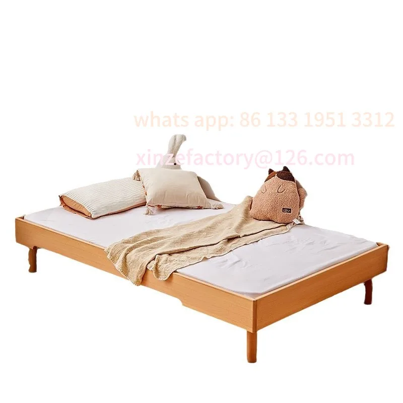 

Floor bed Children's Beech solid wood with guardrail Baby single Floor bed Boys and girls bedroom Low