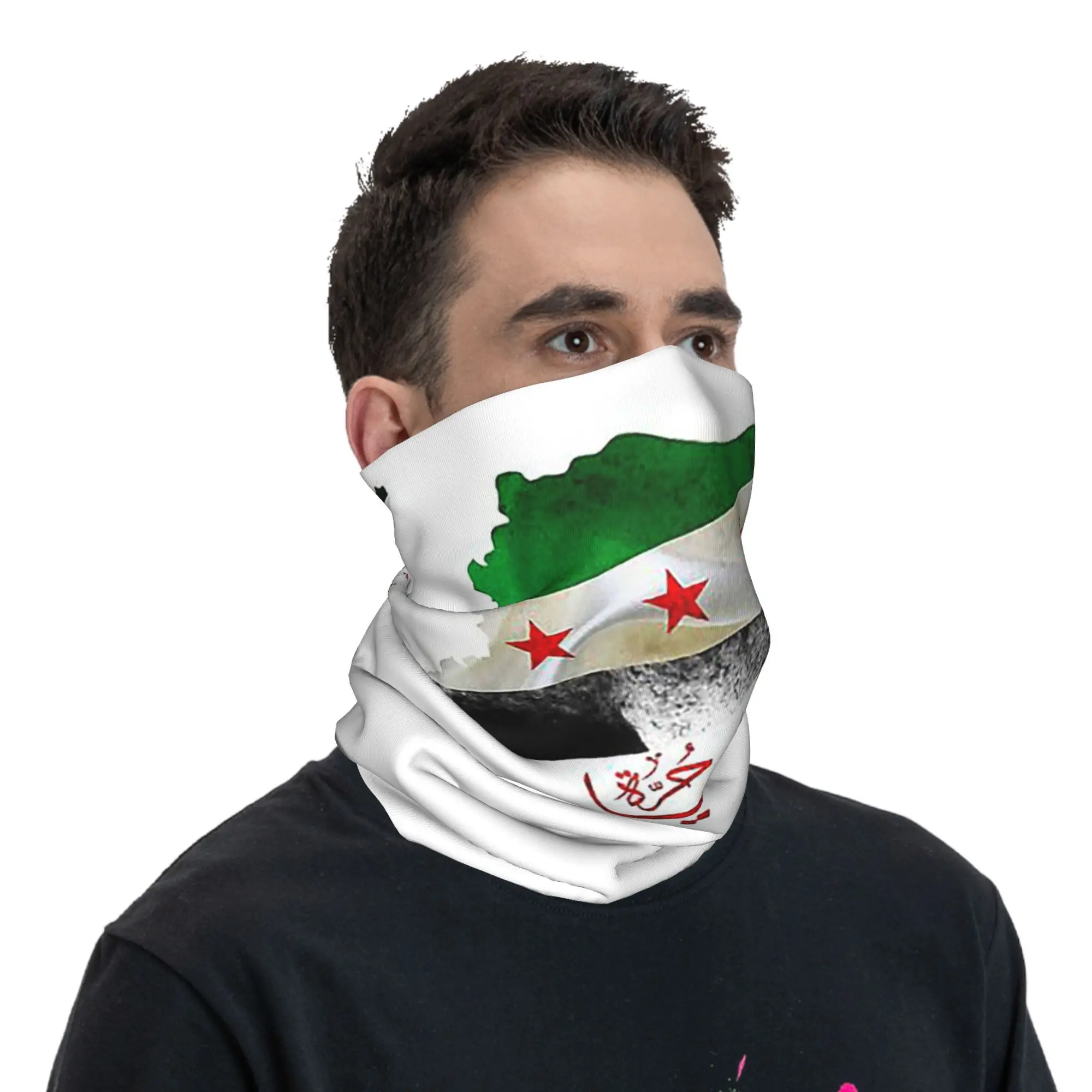 خريطة علم الثورة في سوريا الاستقلال السوري الخط باندانا الرقبة الجراب مطبوعة التفاف وشاح متعدد الاستخدام الدراجات وشاح ركوب الخيل