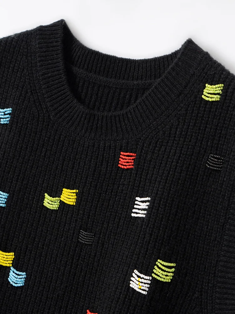 ผู้หญิงใหม่ 100% เสื้อกันหนาวCASHMERE O-คอแขนกุดลูกปัดเสื้อกั๊กฤดูใบไม้ร่วงฤดูหนาวBasic Soft WARM Casual CASHMEREเสื้อถักเสื้อ