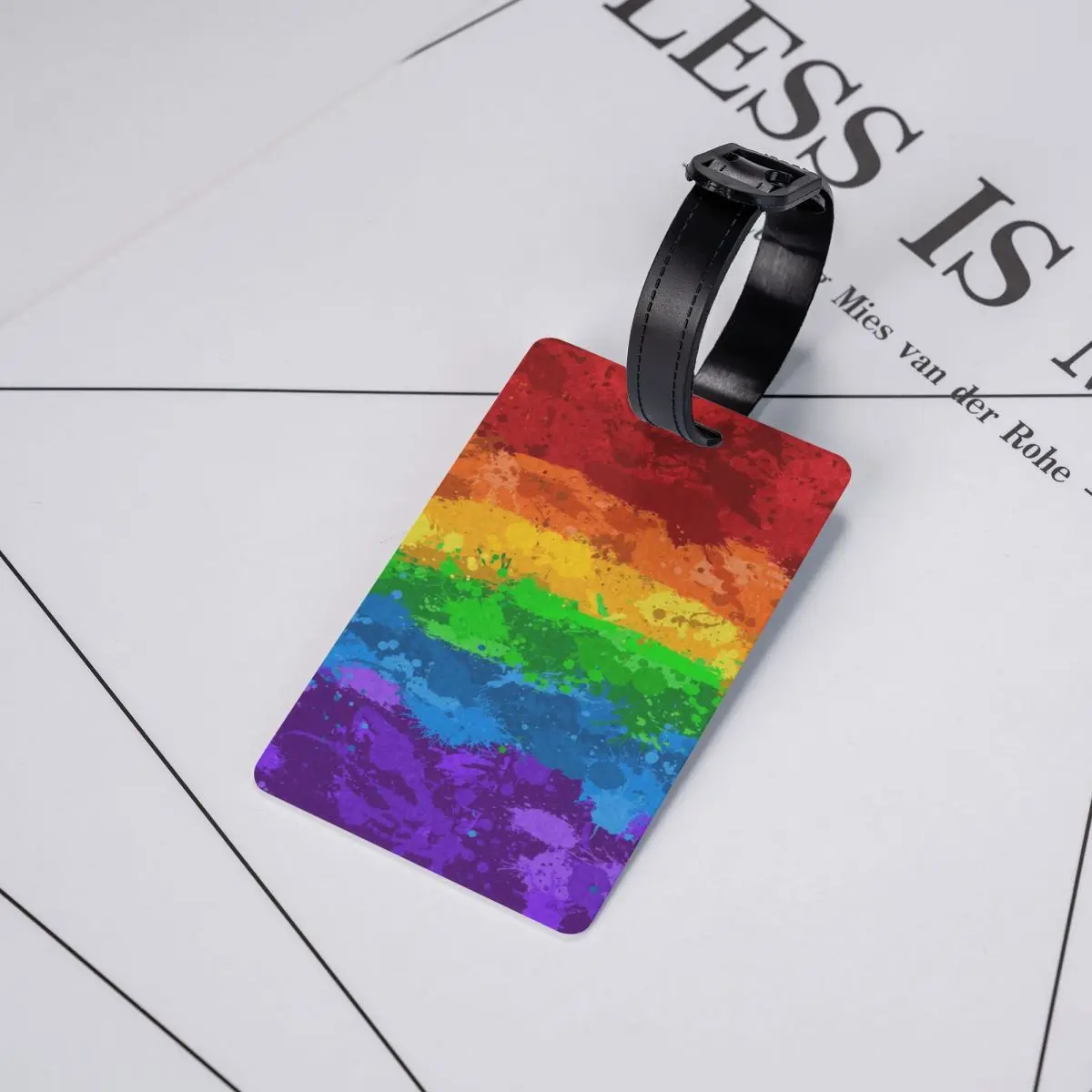 Étiquettes de bagage LGBT pour valise de voyage, peinture arc-en-ciel, sensation d'éclaboussures, GLBT, Gay, Lesbian Pride, couverture de confidentialité, étiquette d'identification