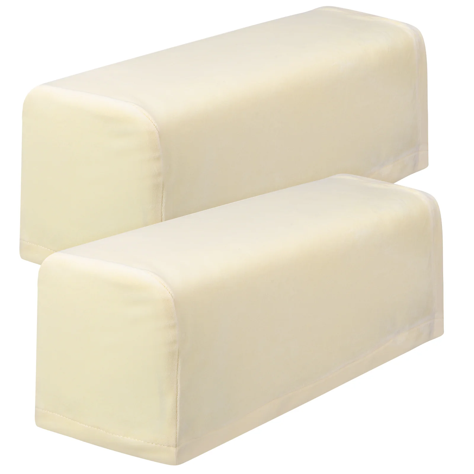

2Pcs Sofa Armrest Cover Elastic Universal Arm Rest Protector Beige Comfortable Armrest Protective Cloth