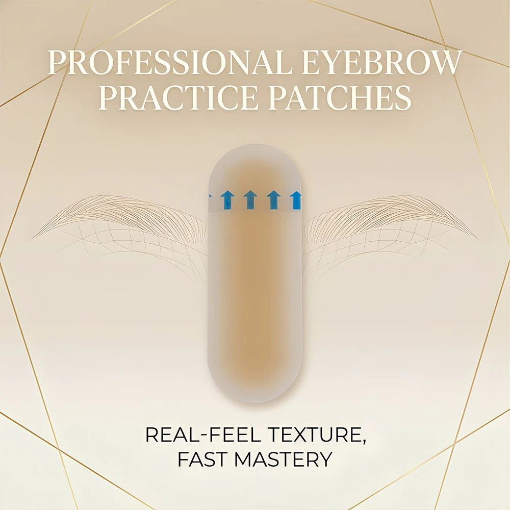 10PCS Tattoo Practice Skin Stickers Self-Adhesive PMU Training for Microblading, Eyebrow Tattoo & Permanent Makeup Beginners